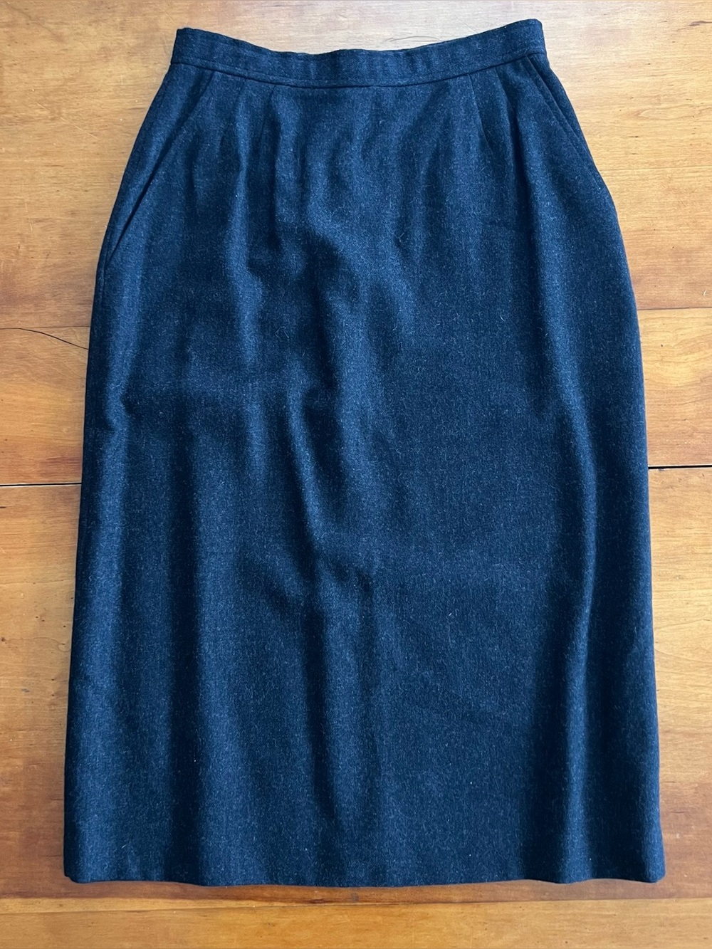 Evan Picone Wool Lined Gray Midi Pencil Skirt sz 6